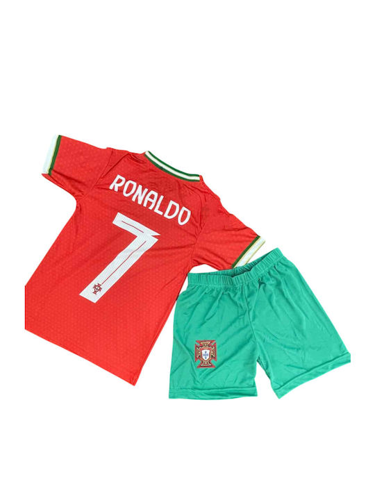 Kids Set Portugal National Team Jersey Ronaldo Shorts Season 2025-2026