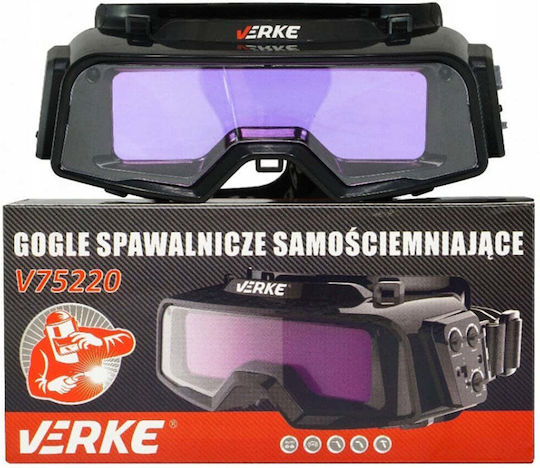 Verke Ηλεκτρονικά Γυαλιά Ηλεκτροκόλλησης Οπτικού Πεδίου 35x35mm Μαύρα