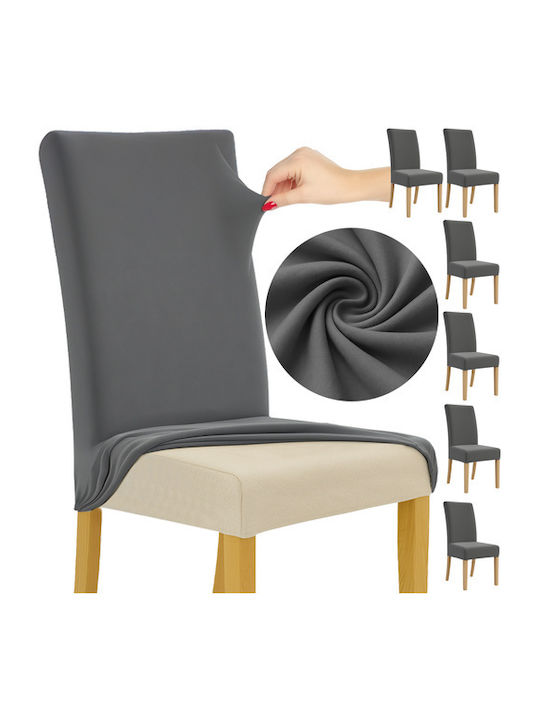 Ruhhy Elastic Cover for Chair Gray 65x40cm 6pcs