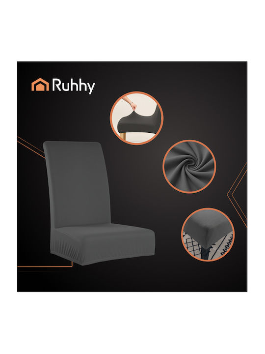 Ruhhy Elastic Cover for Chair Gray 65x40cm 6pcs