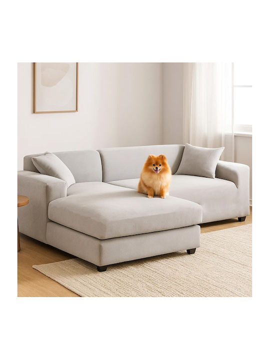 Ruhhy Waterproof Elastic Cover for Corner Sofa Light Gray 45x45cm 1pcs