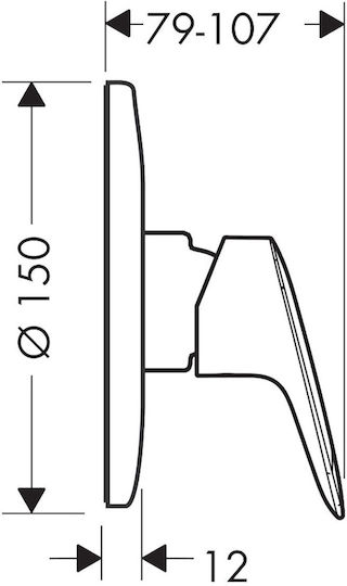 Hansgrohe Set Mixer & Cap Duș Îngropată pentru Lavabo Argintiu