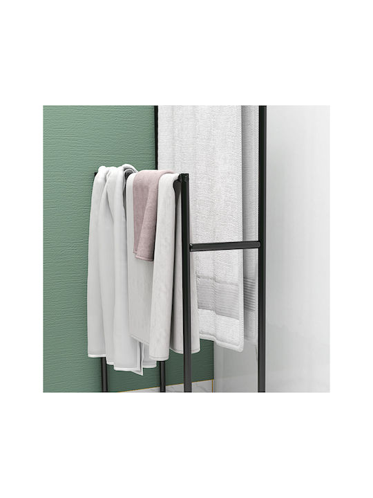 HomCom Double Wall-Mounted Bathroom Rail ​66x20cm Black