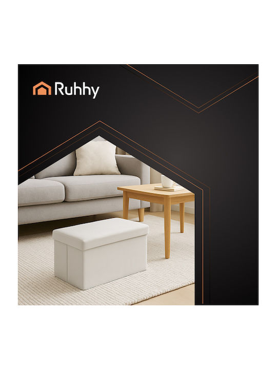 Collapsible Bench Stool With Storage Space Upholstered In Gray Velvet 30x30x60cm