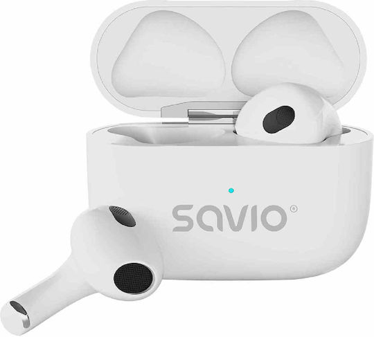 Savio TWS-01 PRO In-ear Bluetooth Handsfree Earphones with Charging Case White