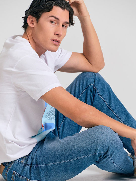 Herren Jeanshose mit Slim Verjüngt Passform Blue