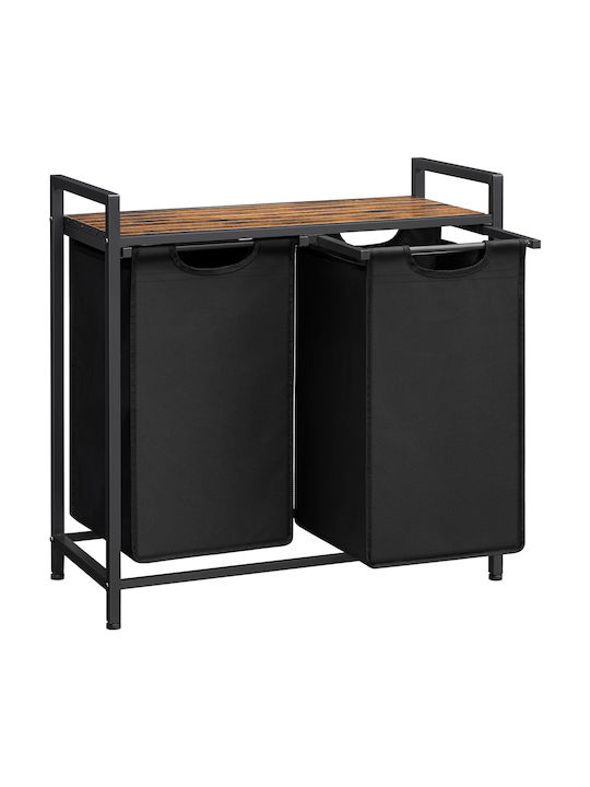 Vasagle Καλάθι Απλύτων Μεταλλικό 46lt 73x33x72cm Μαύρο