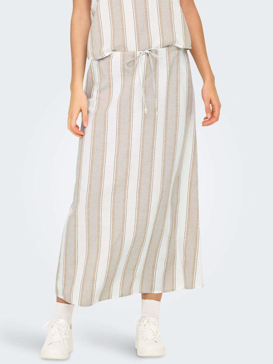 Linen Maxi Skirt Beige