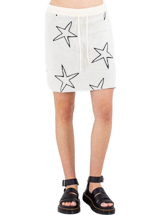 Stars Hoch tailliert Mini Rock Weiß