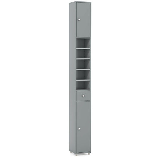 Costway Cabinet de baie L20xA20xÎ180cm Gri