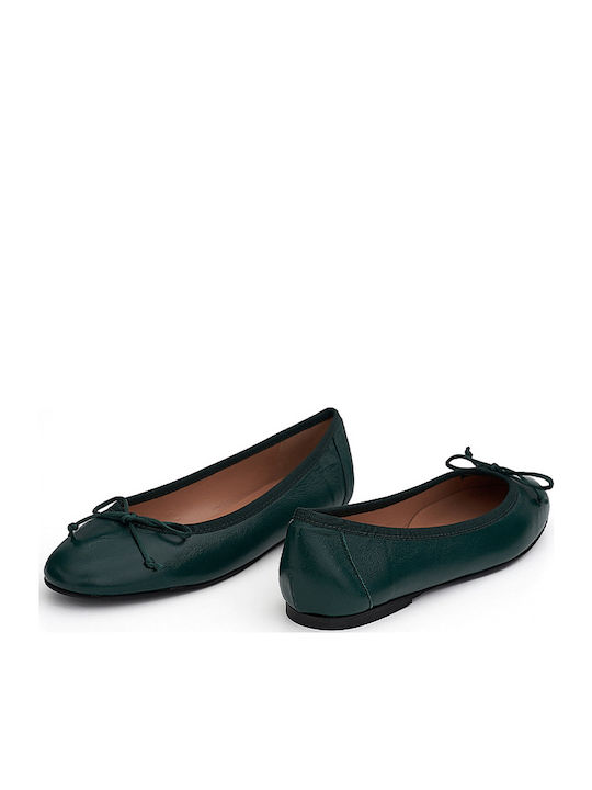 Leather Ballerinas Green