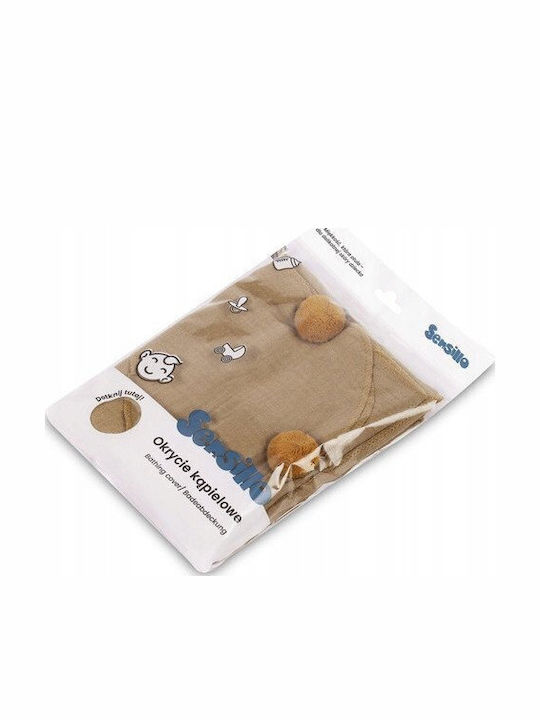 Sensillo Baby Hooded Towel Brown 75x75cm