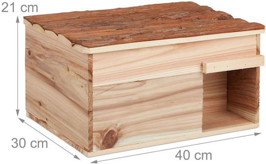 Hedgehog House Floor Made Wood 21 X 40 X 30 Cm