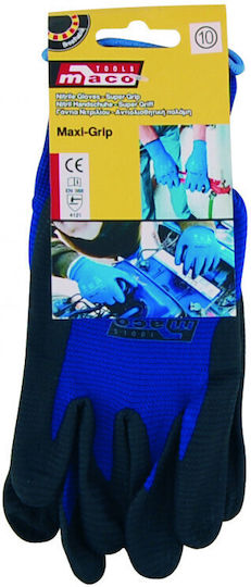 Maco GRIP Gloves for Work Garden Blue Nitrile 1pcs