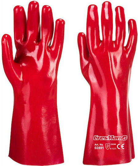 Cresman Gloves for Work Red PVC 1pcs
