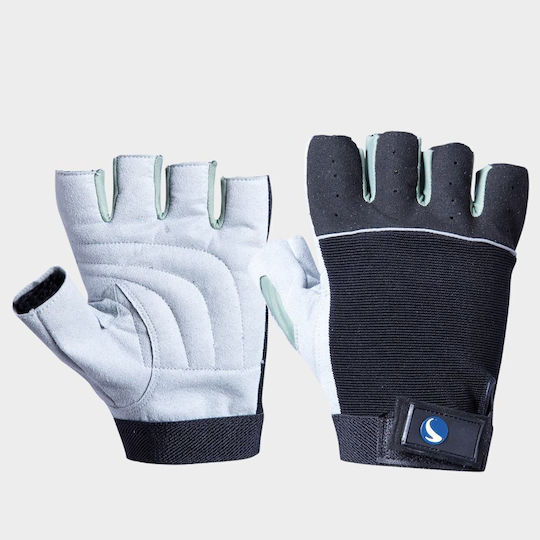 Stenso Gloves for Work Black Leather/Cotton 1pcs