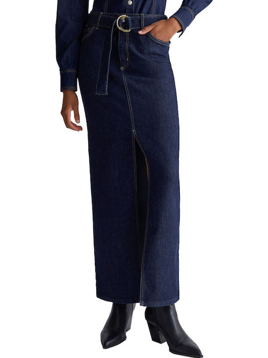 Denim Maxi Skirt Blue