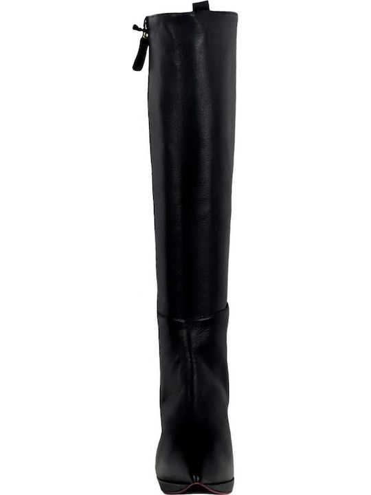 Leder Damenstiefel Gray