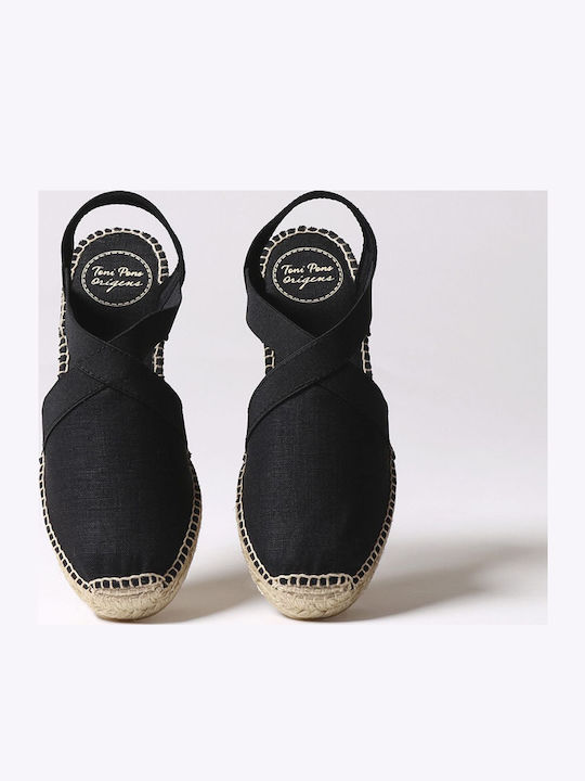 Women's Fabric Platform Shoes Black
