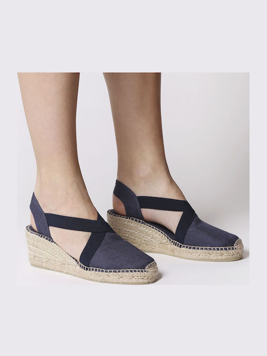 Women's Fabric Platform Espadrilles Navy Blue