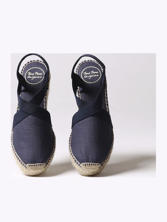 Women's Fabric Platform Espadrilles Navy Blue