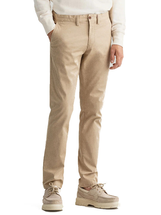 Trousers Chino Elastic in Slim Fit Dark Khaki