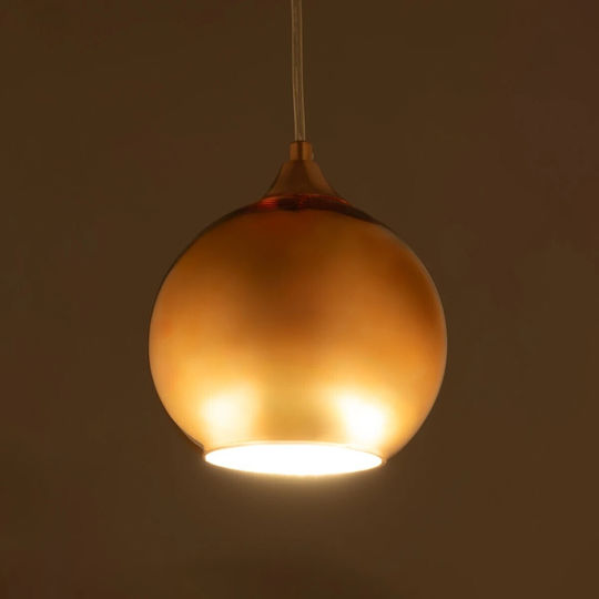 GloboStar Candela Copper Ball Pendant Ceiling Light with E27 Socket 15x15x13cm