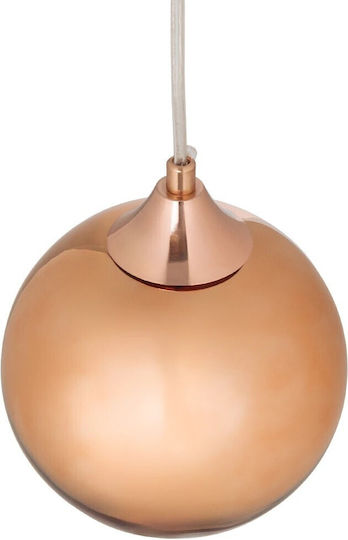 GloboStar Candela Copper Ball Pendant Ceiling Light with E27 Socket 15x15x13cm