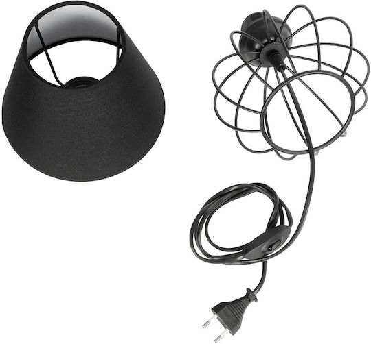 GloboStar Metal Table Lamp for Socket E27 with Black Shade and Base