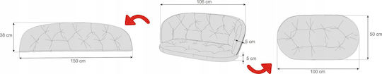 Garden Bench Cushion Blue