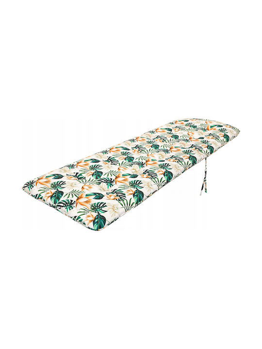 Garden Chair Cushion with Backrest White Flowers