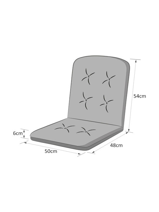 Garden Chair Cushion with Backrest White Flowers