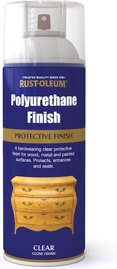 Rust-Oleum Σπρέι Βερνίκι Polyurethane Finish με Γυαλιστερό Εφέ Διάφανο 400ml