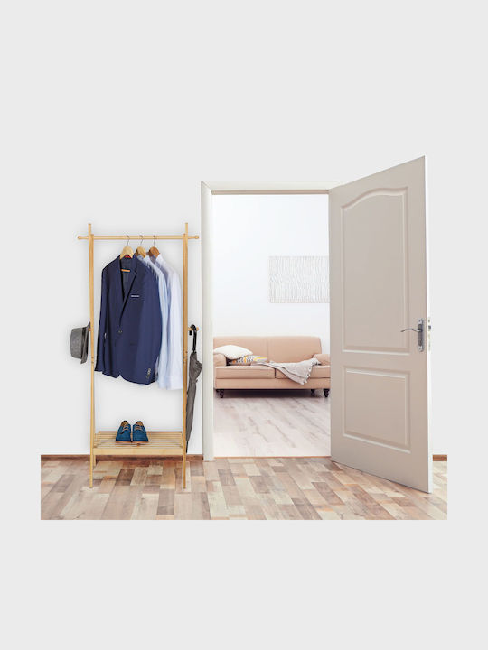 Relaxdays Cuier de podea din Bambus Bej 160x74cm