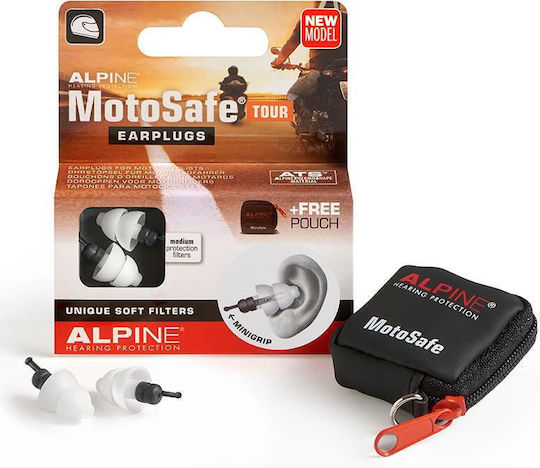 Alpine Motosafe Tour Earplugs in Black Colour 2 Pieces