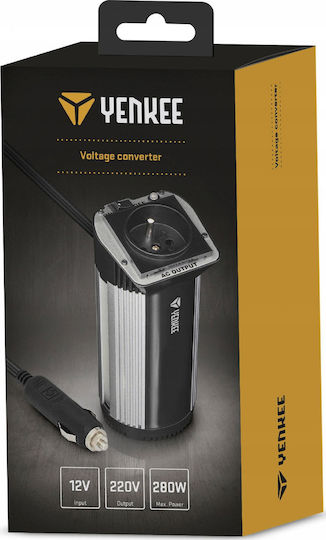Yenkee Инвертор за кола 280W за преобразуване на 12V DC в 240V AC