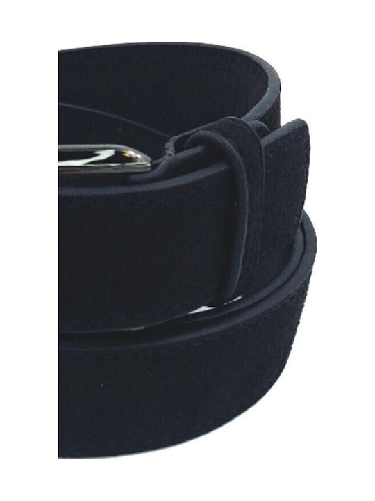 Women's Belt Suede Imitation Leather Gray Buckle Black One Size