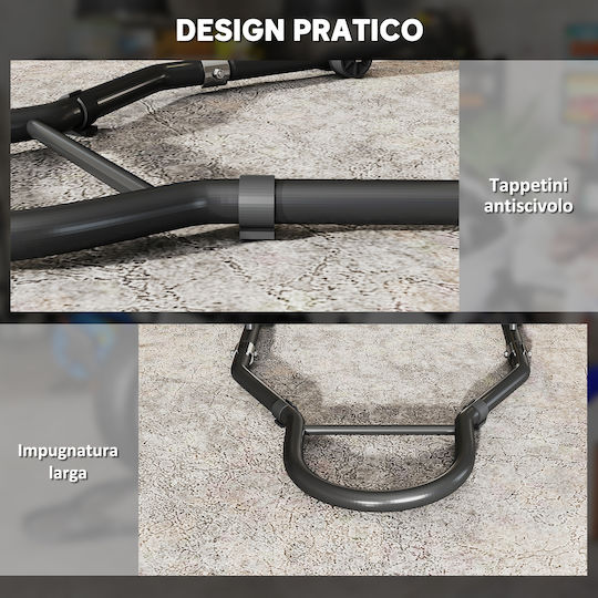 Homcom Două Suporturi Reglabile Tip Triunghi Negru Oțel Cu Roți Dimensiuni Î 80-120 Cm C30-044v00bk
