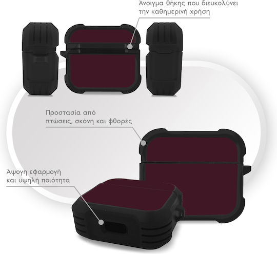 Sonique Colorbloc Series Θήκη Σιλικόνης σε Μπορντό χρώμα για Apple AirPods 3