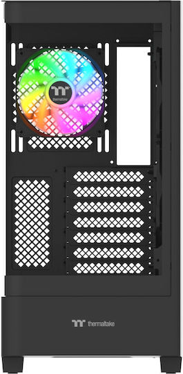 Thermaltake View 290 TG Gaming Mikro-Turm Computergehäuse mit Seitenfenster und RGB-Beleuchtung Schwarz