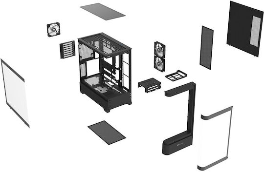 Thermaltake View 290 TG Gaming Mikro-Turm Computergehäuse mit Seitenfenster und RGB-Beleuchtung Schwarz