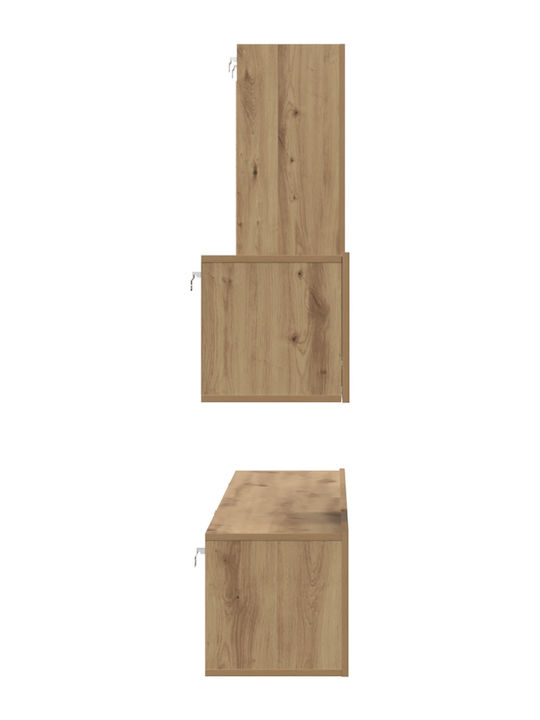 Living Room TV Unit Handmade Oak L80xW30xH30cm