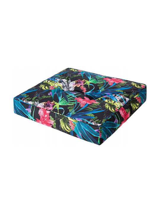 Garden Chair Cushion with Backrest Multicolour Leaf