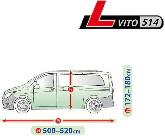Husă Auto Kegel Mobile Mare Mercedes-Benz Vito 500-520cm x 172-180cm Gri