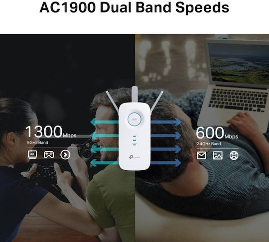 TP-LINK RE550 v1 Mesh WiFi Extender Dual Band (2.4 & 5GHz) 1900Mbps