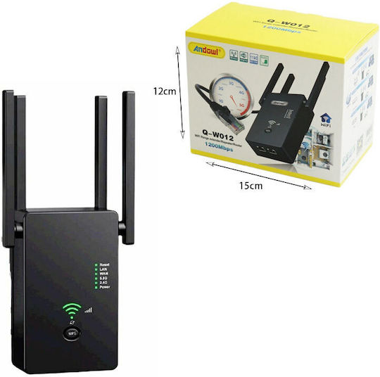 Andowl Q-W012 Amplificator Semnal WiFi Banda Duală (2.4 și 5GHz) 1200Mbps cu 2 Porturi Ethernet