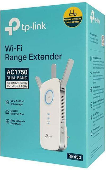TP-LINK RE450 v3 WiFi Extender Dual Band (2.4 & 5GHz) 1750Mbps