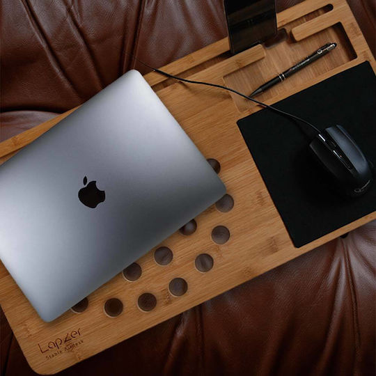 Mikamax Mikamax Lapzer Τραπεζάκι για Laptop Καφέ