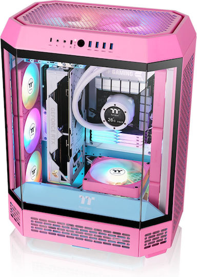 Thermaltake CT120 EX Обратен Перка Вентилатор за Кутия (2000rpm / 65.82cfm) с ARGB Осветление и Свързване 3-Pin / 4-изводна ШИМ 3 бр Розови