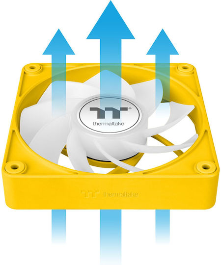 Thermaltake CT140 EX Umkehrklinge Gehäuselüfter (1800rpm / 94,95cfm) mit ARGB Beleuchtung und Verbindung 4-Pin PWM 3 Stück Bumblebee
